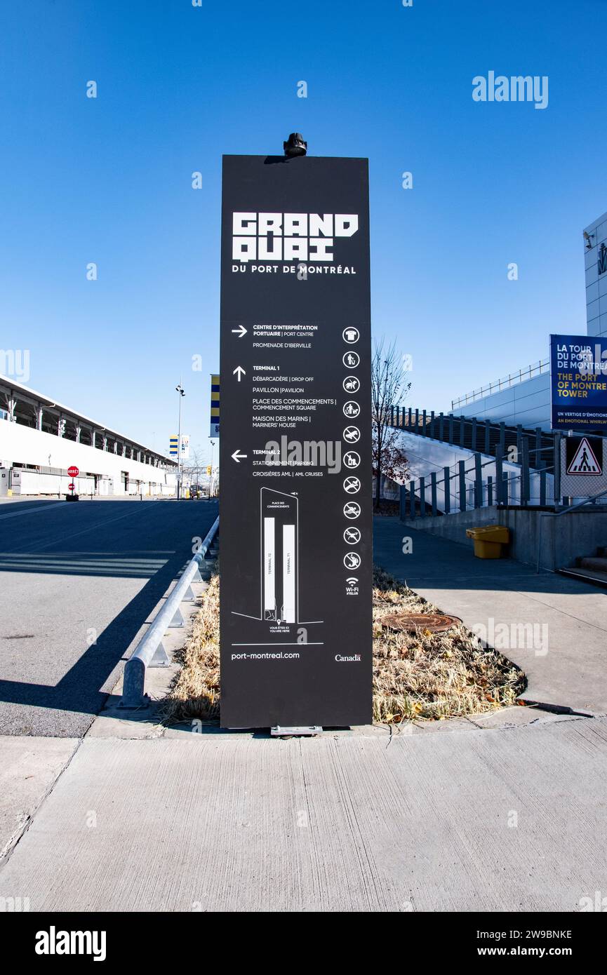 Panneau Grand Quai au vieux port de Montréal, Québec, Canada Banque D'Images