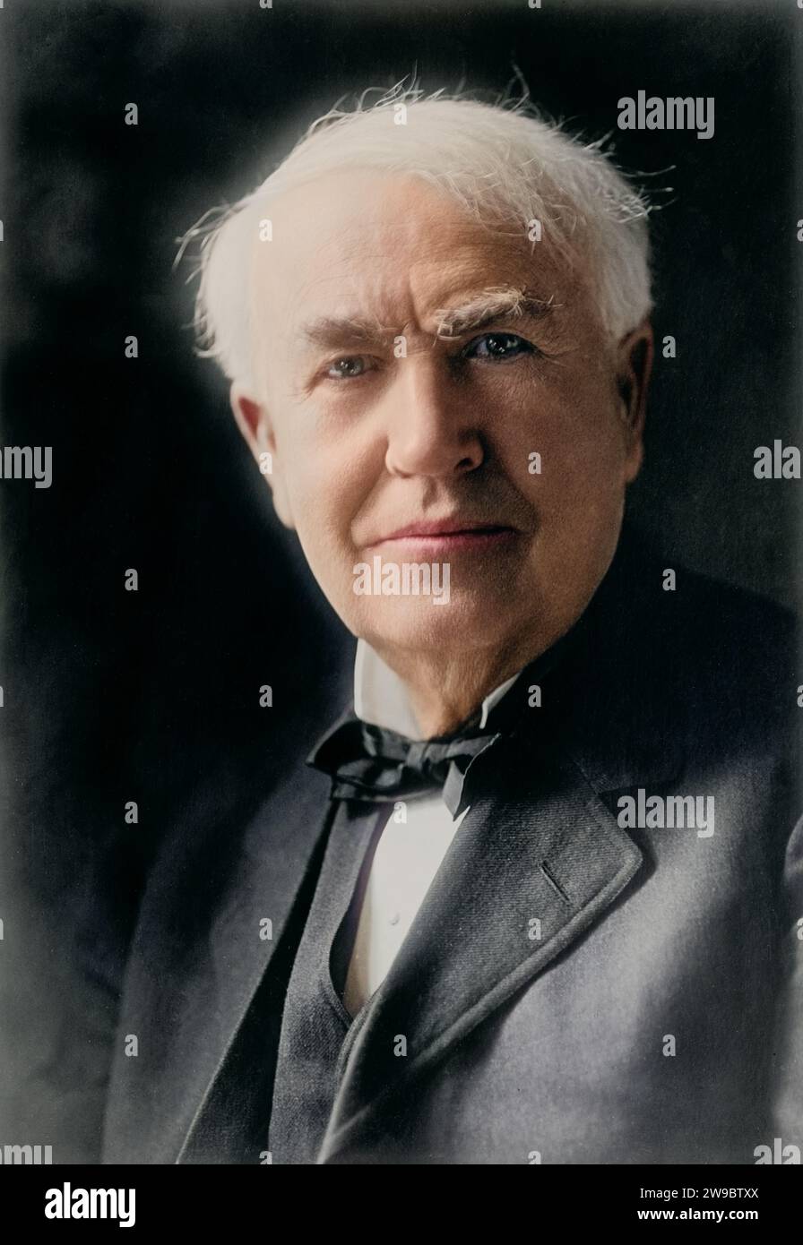 Portrait de Thomas Alva Edison. Circa 1900-1920. Par Detroit Publishing Co., éditeur. Banque D'Images