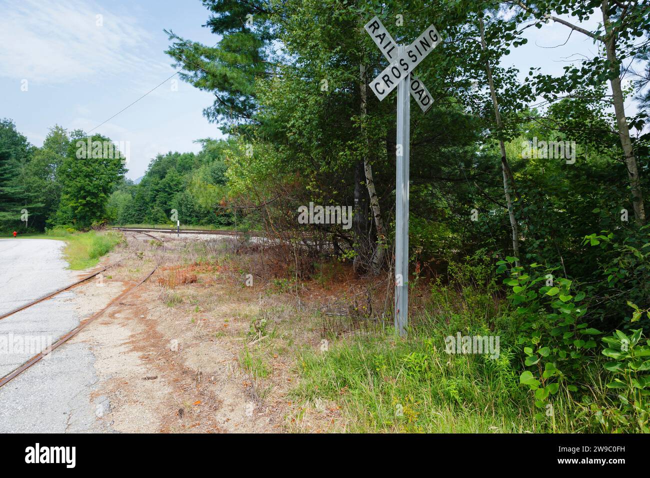 Cet emplacement à Bartlett, New Hampshire, le long de l'ancien Portland & Ogdensburg Railroad (loué au Maine Central Railroad en 1888), juste à l'est de TH Banque D'Images