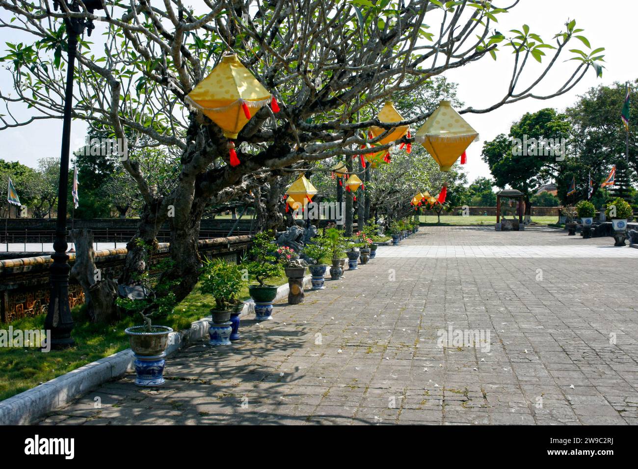 Jardin de l'ancienne cité impériale à Hué, Vietnam. Banque D'Images