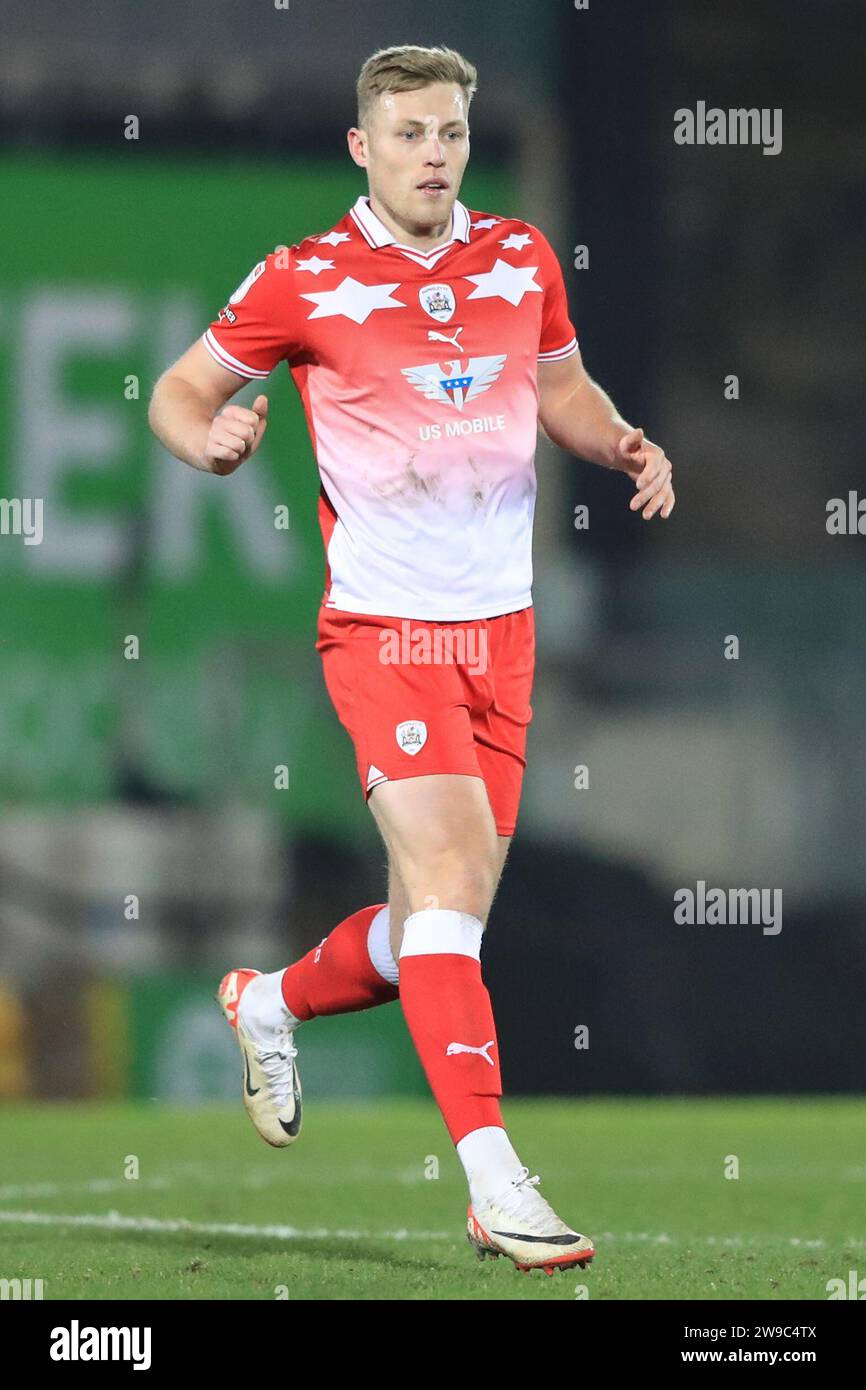 Sam Cosgrove #9 de Barnsley lors du match Sky Bet League 1 Port Vale vs Barnsley à Vale Park, Burslem, Royaume-Uni, le 26 décembre 2023 (photo par Alfie Cosgrove/News Images) à Burslem, Royaume-Uni le 12/26/2023. (Photo Alfie Cosgrove/News Images/Sipa USA) Banque D'Images