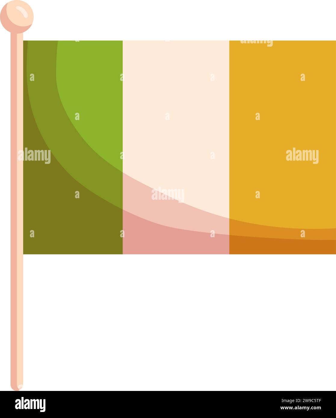 St. Drapeau irlandais Patricks Day - vert, blanc et orange Illustration de Vecteur