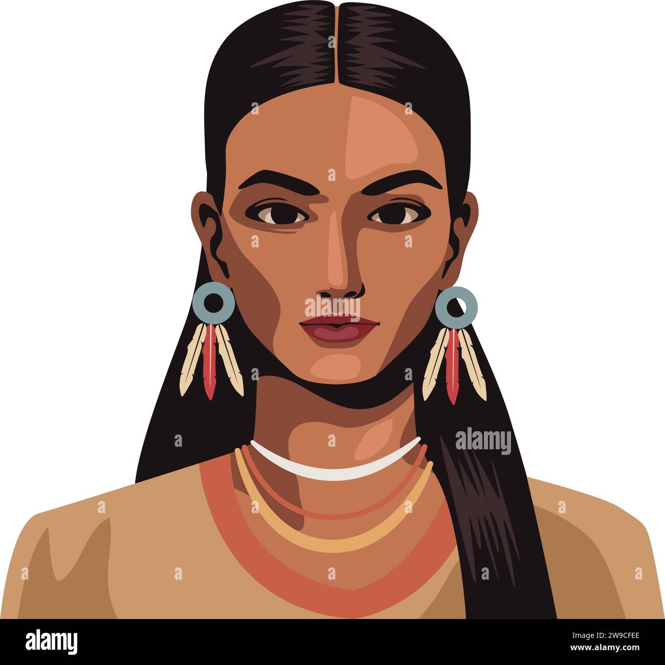 illustration de fille amérindienne Illustration de Vecteur