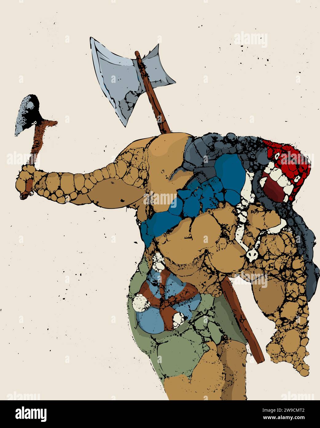 Graphique grunge avec chargement ORC armé, illustration vectorielle Illustration de Vecteur