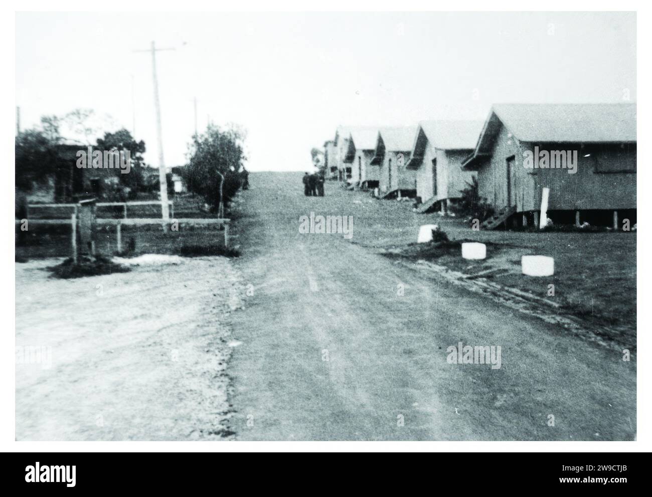 Vue sur les bâtiments du Careening Bay Camp, Garden Island, Australie occidentale Banque D'Images