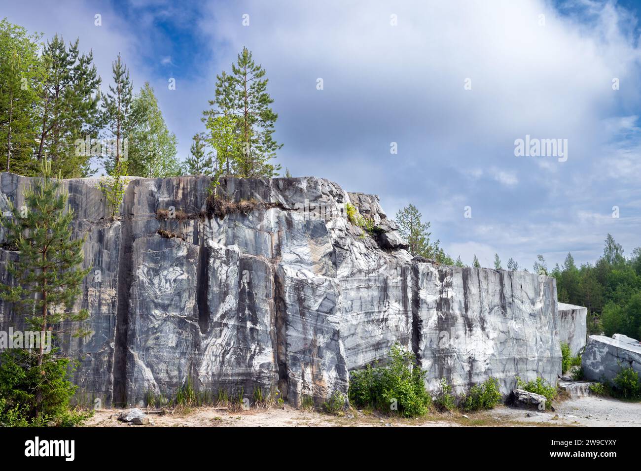 Ancienne carrière de marbre, photo de paysage prise à Ruskeala, Carélie, Russie Banque D'Images