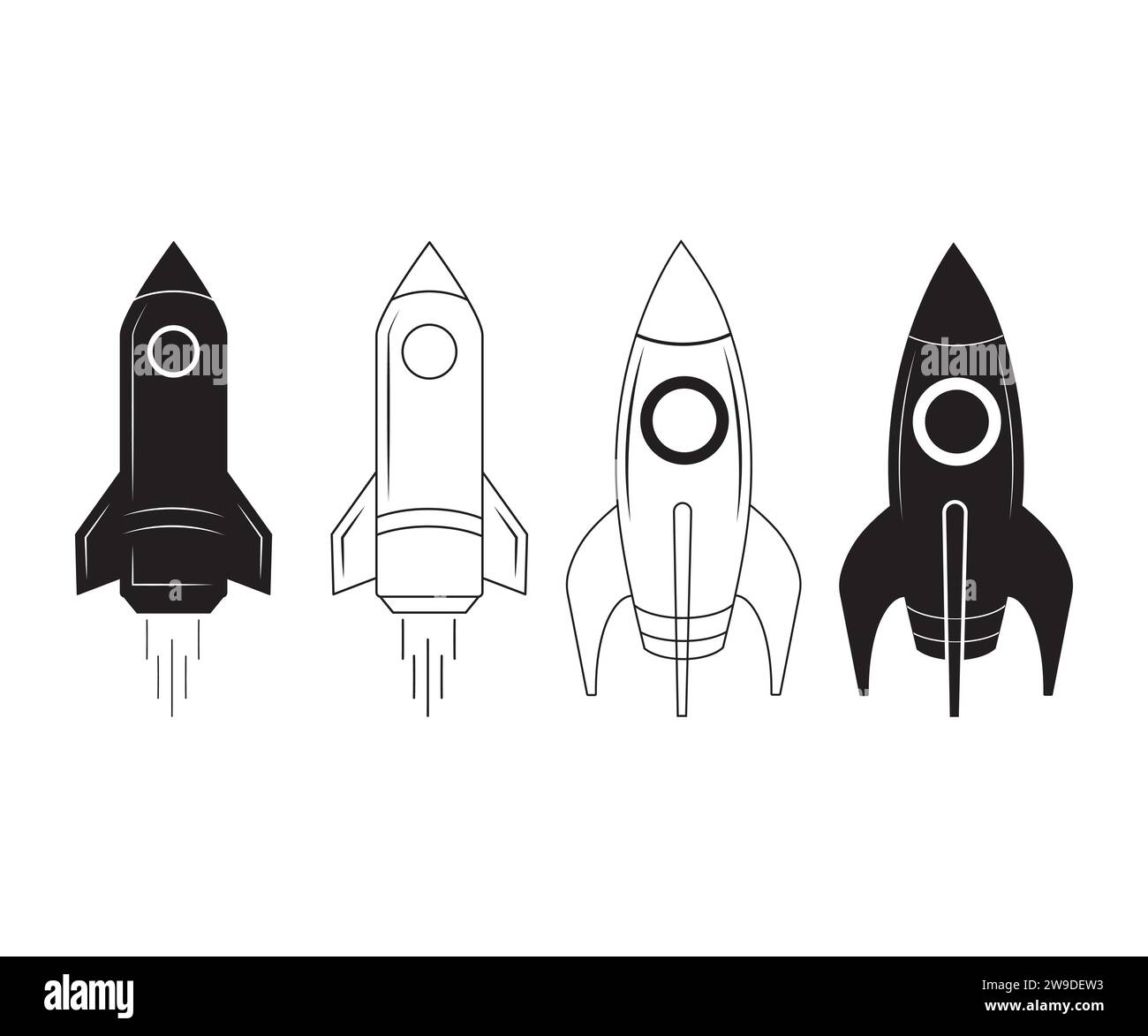 Rocket Vector, Rocket Clipart, Spaceship Outline, Rocket Clipart, Mid Century Vintage Rockets, Rocket Ship, Space Illustration de Vecteur