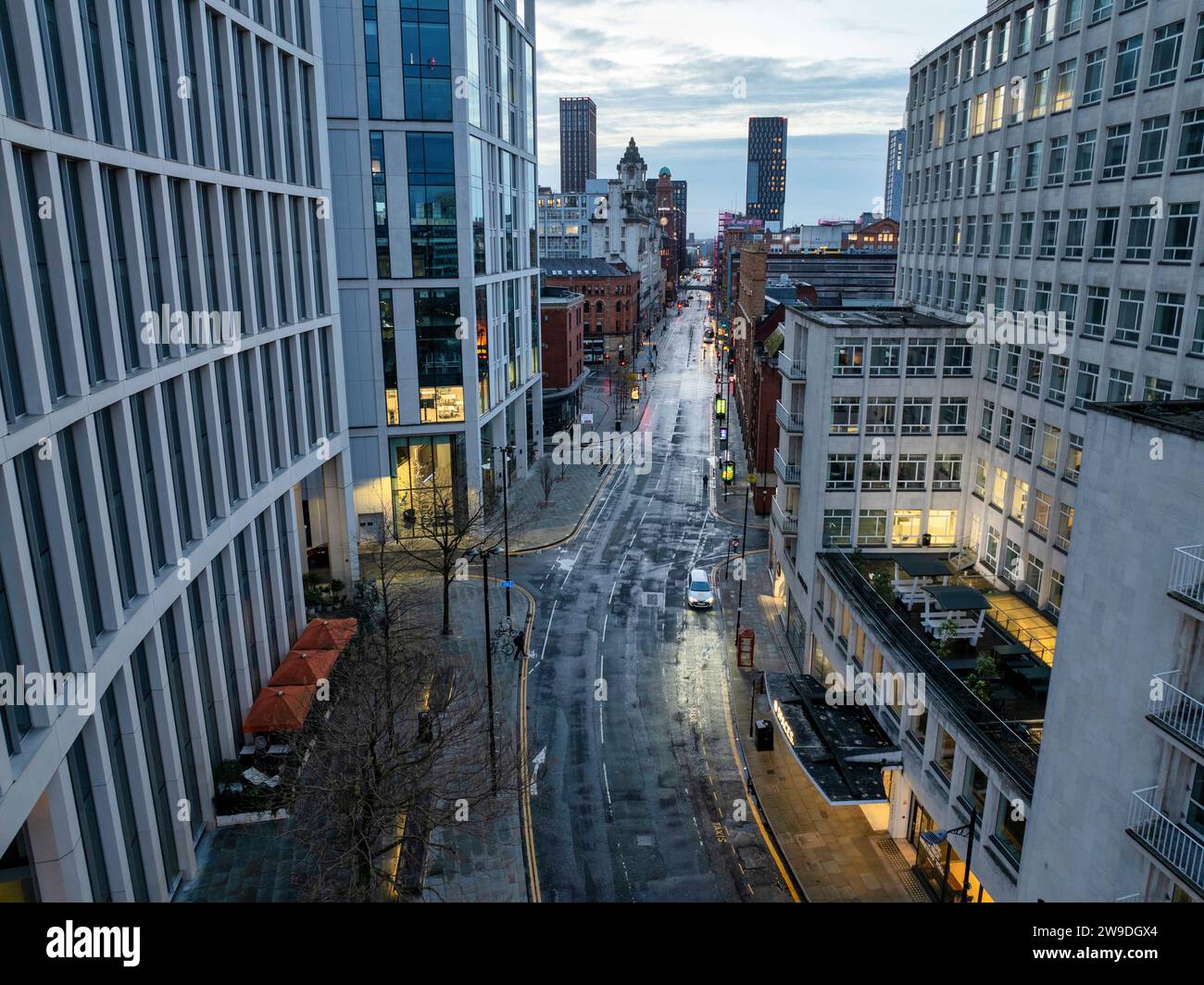 Image aérienne d'Oxford Road Manchester Banque D'Images