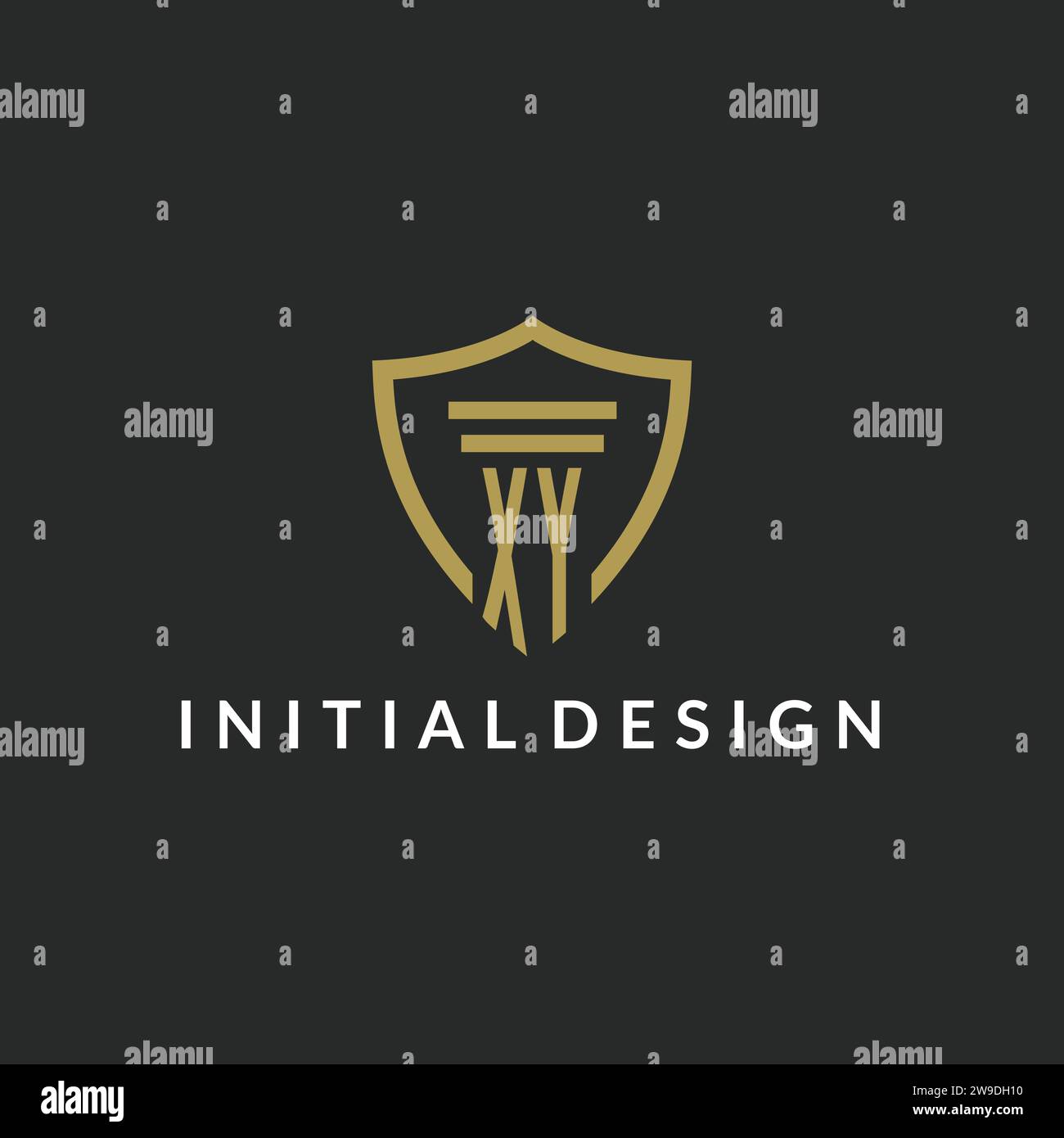 Logo monogramme initial XY avec des idées de conception de style pilier et bouclier Illustration de Vecteur
