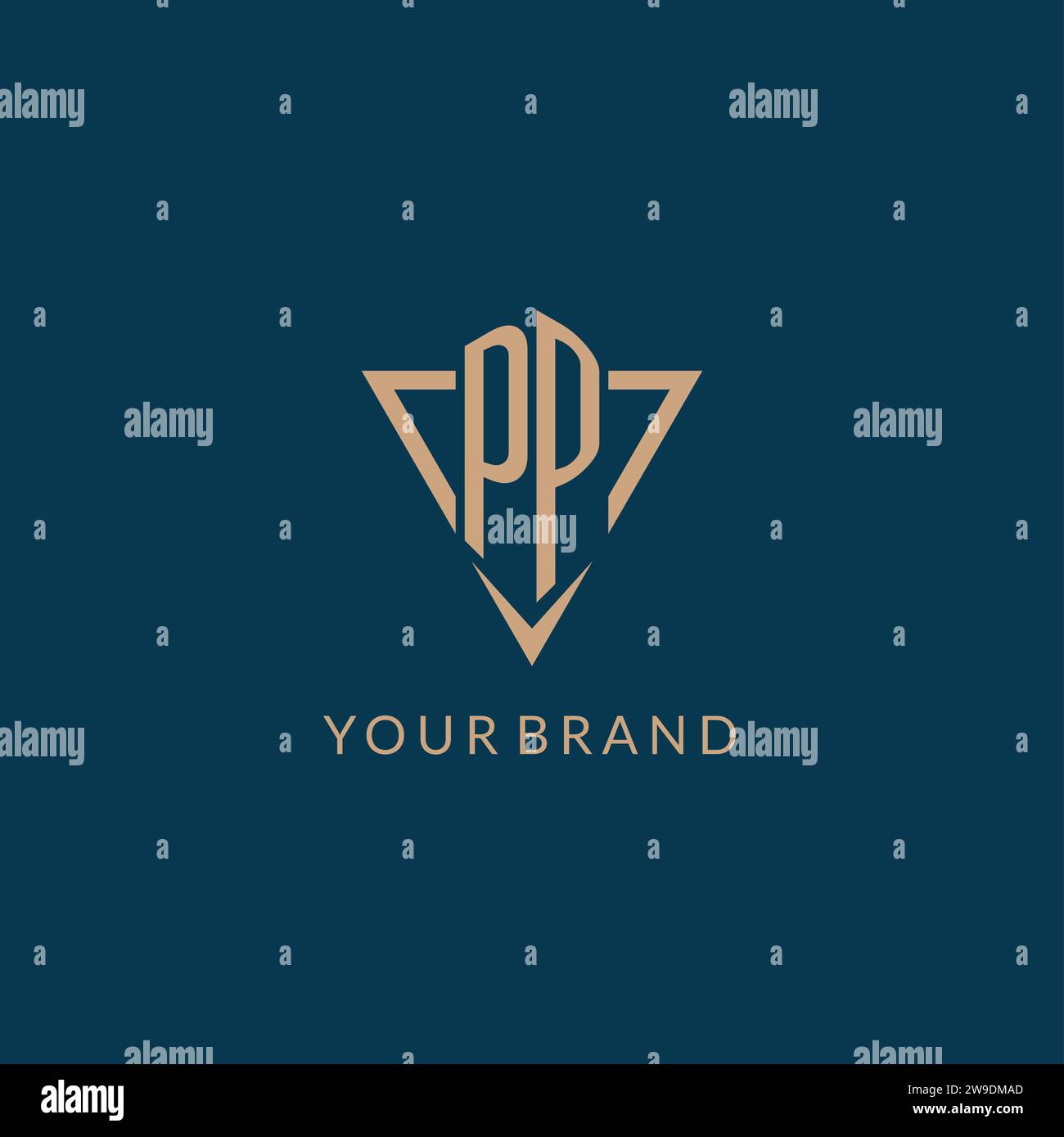 Style de forme de triangle d'initiales de logo PP, graphique vectoriel de conception de logo créatif Illustration de Vecteur