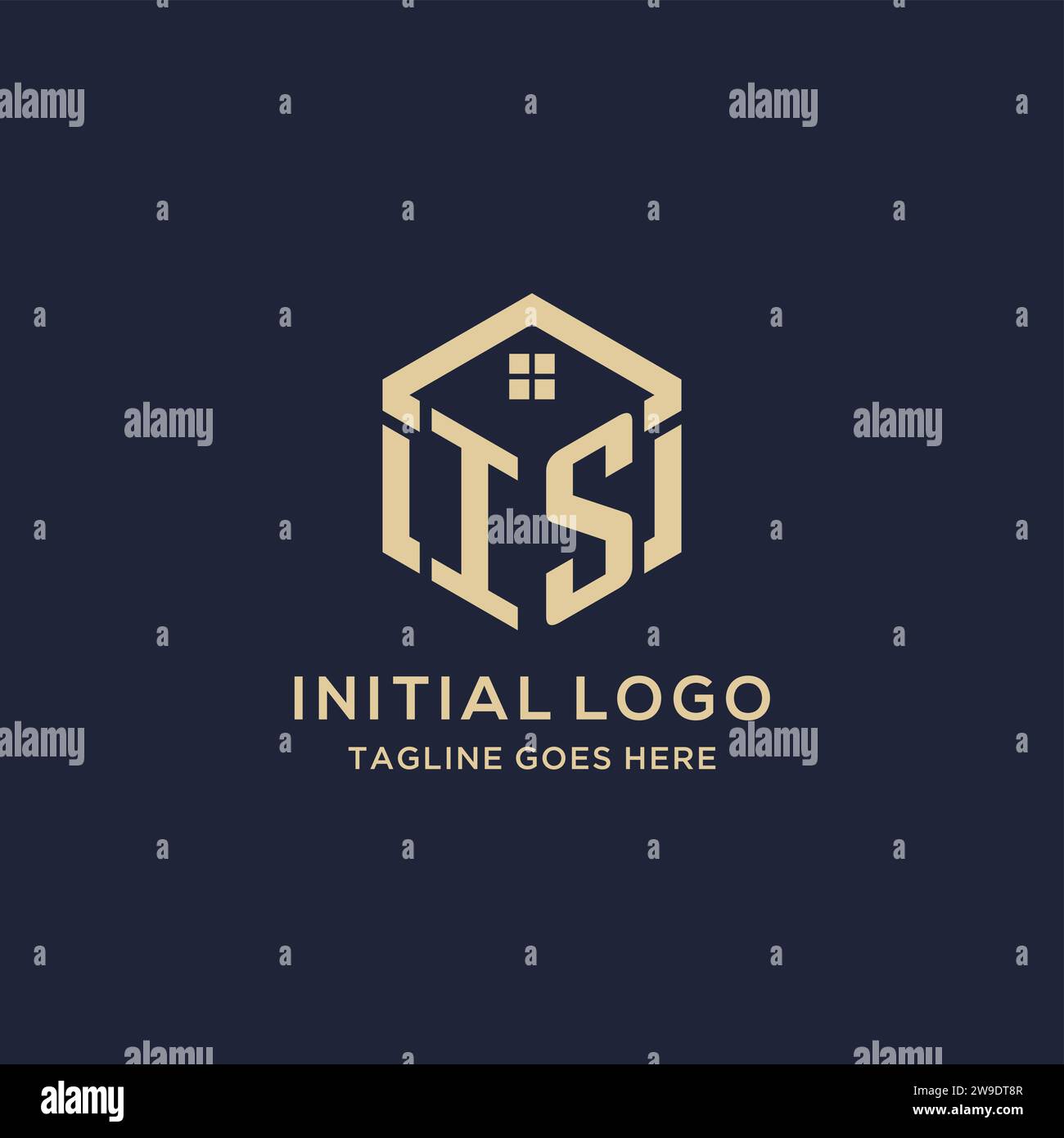 Initiales EST logo avec forme hexagonale abstraite de toit de maison, graphique vectoriel de conception de logo immobilier simple et moderne Illustration de Vecteur