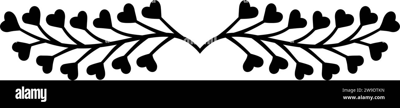 Séparateur de texte, bordure, bordure de texte, noir avec fond transparent Illustration de Vecteur