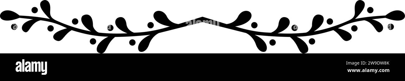 Séparateur de texte, bordure, bordure de texte, noir avec fond transparent Illustration de Vecteur