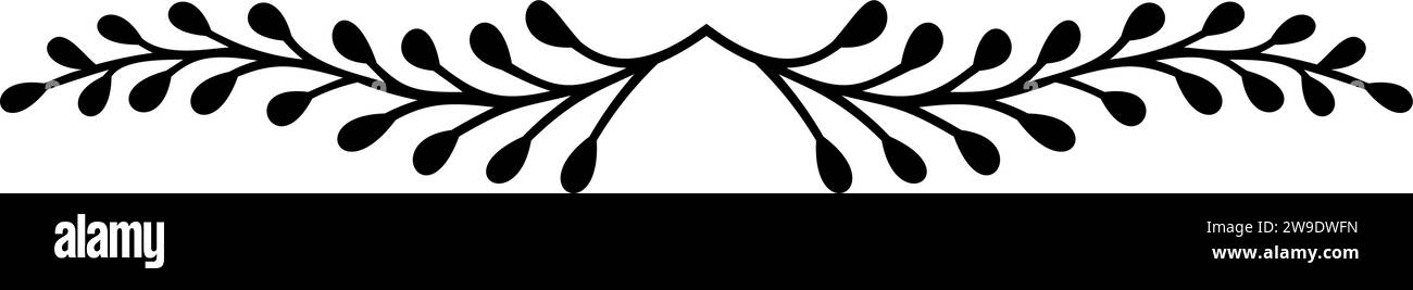 Séparateur de texte, bordure, bordure de texte, noir avec fond transparent Illustration de Vecteur