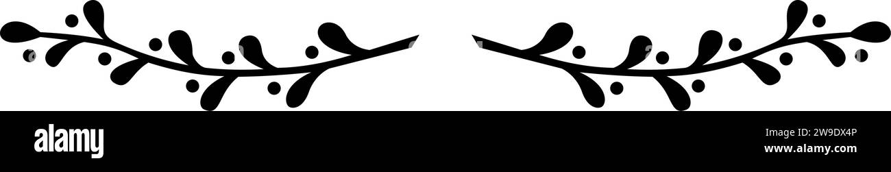 Séparateur de texte, bordure, bordure de texte, noir avec fond transparent Illustration de Vecteur