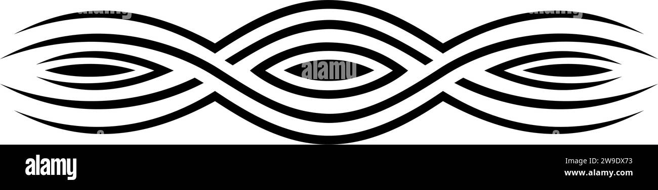 Séparateur de texte, bordure, bordure de texte, noir avec fond transparent Illustration de Vecteur