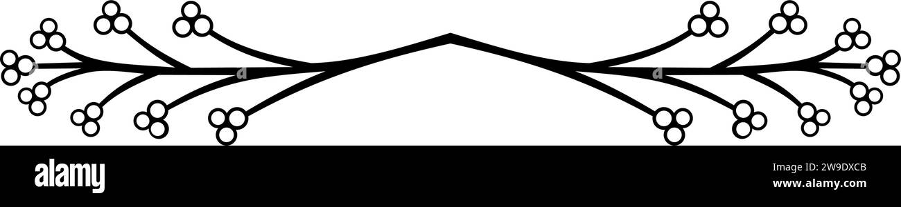 Séparateur de texte, bordure, bordure de texte, noir avec fond transparent Illustration de Vecteur