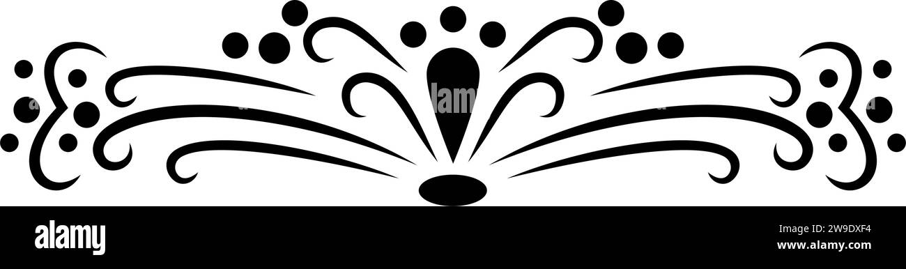 Séparateur de texte, bordure, bordure de texte, noir avec fond transparent Illustration de Vecteur