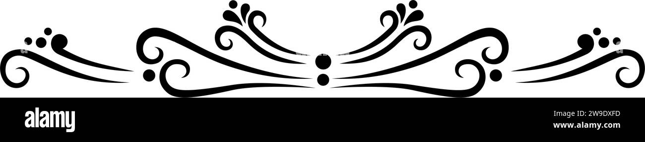 Séparateur de texte, bordure, bordure de texte, noir avec fond transparent Illustration de Vecteur