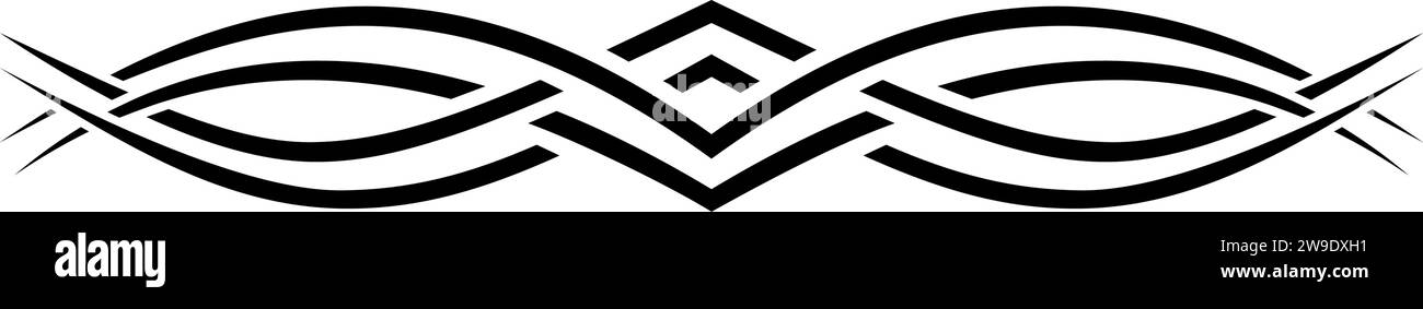 Séparateur de texte, bordure, bordure de texte, noir avec fond transparent Illustration de Vecteur