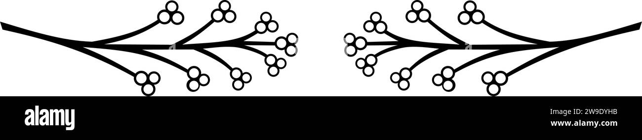 Séparateur de texte, bordure, bordure de texte, noir avec fond transparent Illustration de Vecteur