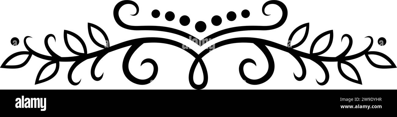 Séparateur de texte, bordure, bordure de texte, noir avec fond transparent Illustration de Vecteur