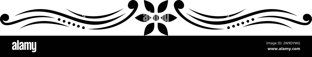 Séparateur de texte, bordure, bordure de texte, noir avec fond transparent Illustration de Vecteur