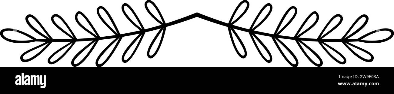 Séparateur de texte, bordure, bordure de texte, noir avec fond transparent Illustration de Vecteur