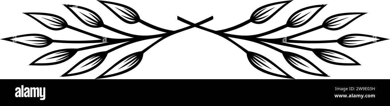 Séparateur de texte, bordure, bordure de texte, noir avec fond transparent Illustration de Vecteur