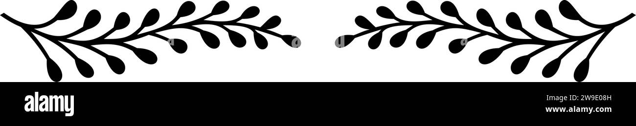 Séparateur de texte, bordure, bordure de texte, noir avec fond transparent Illustration de Vecteur