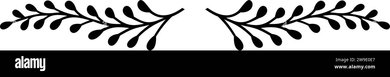 Séparateur de texte, bordure, bordure de texte, noir avec fond transparent Illustration de Vecteur