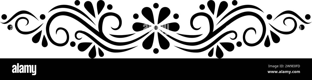 Séparateur de texte, bordure, bordure de texte, noir avec fond transparent Illustration de Vecteur