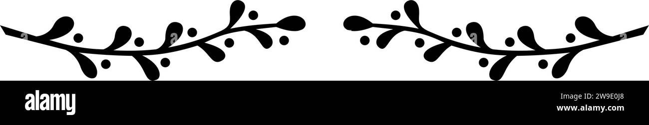 Séparateur de texte, bordure, bordure de texte, noir avec fond transparent Illustration de Vecteur