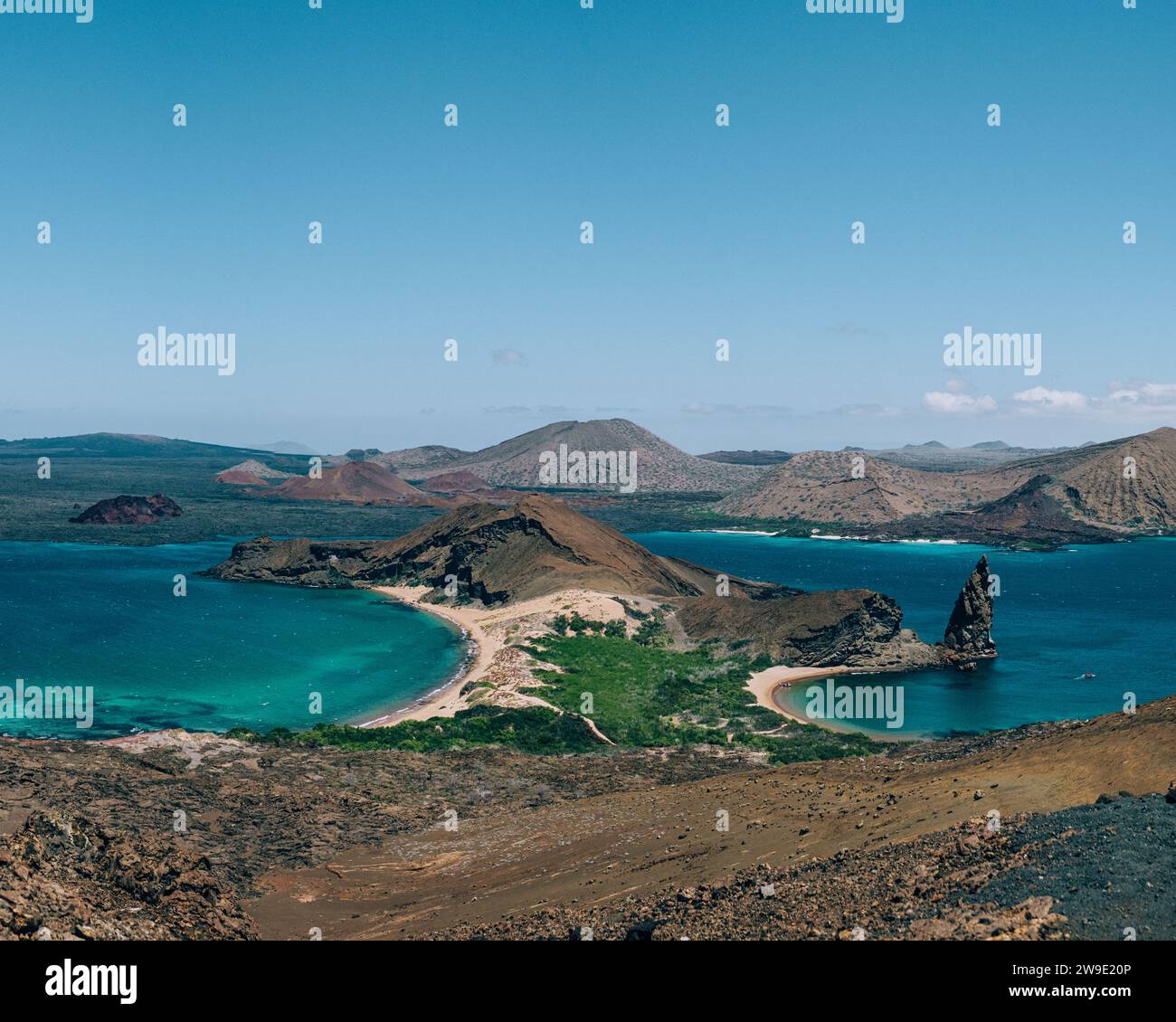 Pinnacle Rock vista à Bartolome Island, Galapagos Island Banque D'Images