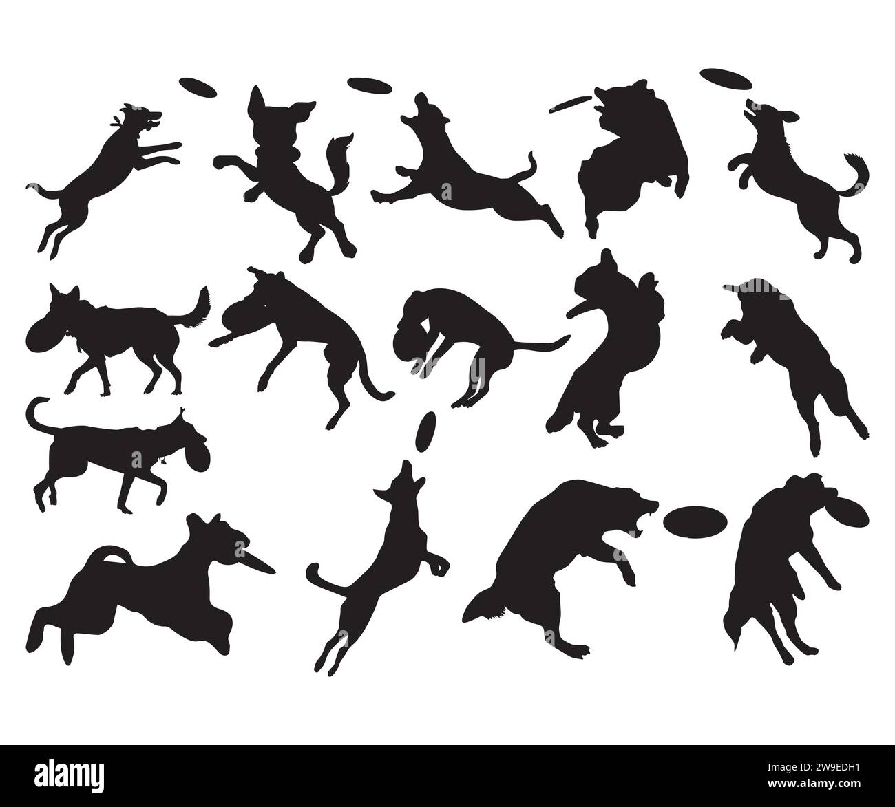 Chien Frisbee, Jumping Dog SVG, Frisbee Dog SVG Bundle, chien avec Frisbee, Frisbee SVG, Dog Lover Clipart, Jumping Frisbee Dog Vector Illustration de Vecteur