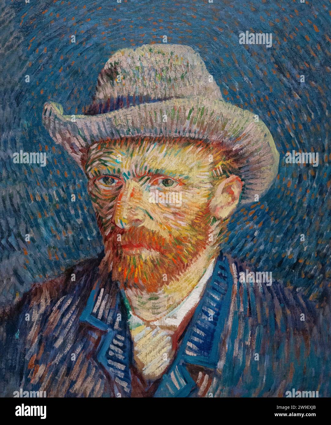 Autoportrait avec chapeau de feutre gris, Vincent van Gogh, 1887, Banque D'Images
