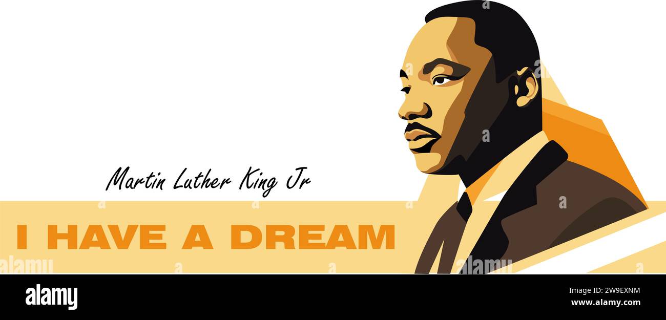 Martin Luther King Jr Motif carte de jour. Illustration vectorielle de portrait jour MLK Illustration de Vecteur
