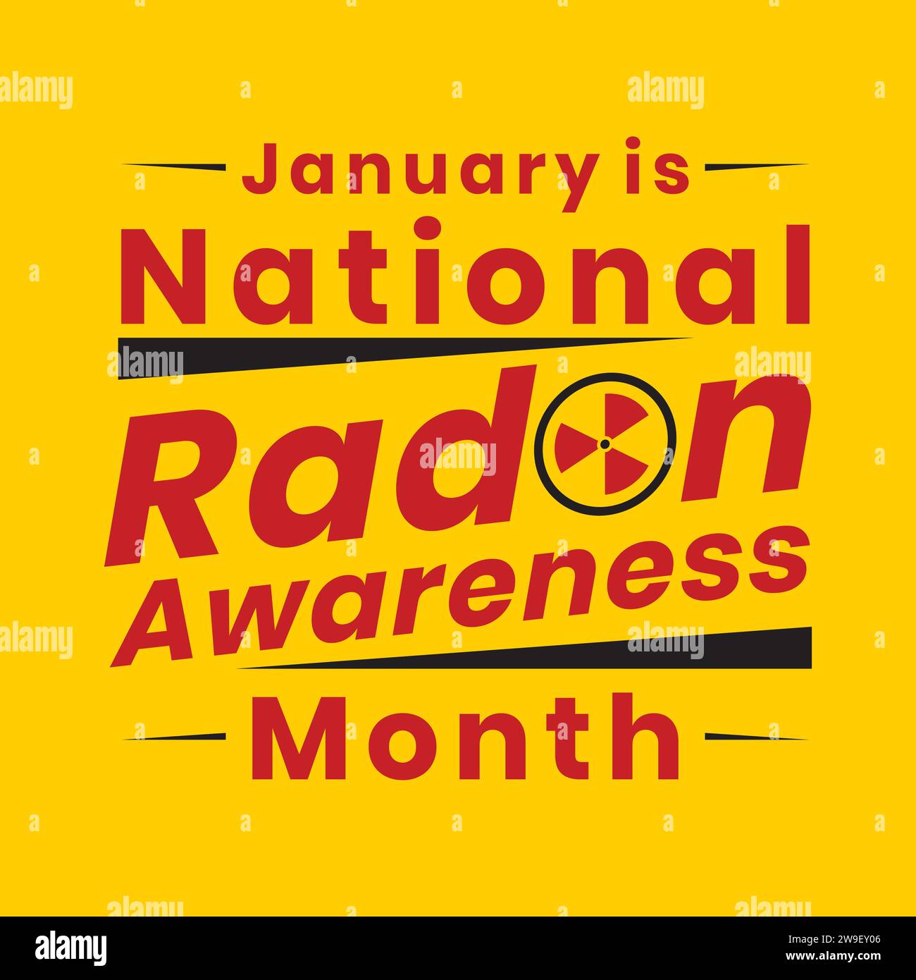 Janvier est le mois de sensibilisation au radon bannière, pancarte, carte et illustration vectorielle de conception d'affiche. Illustration de Vecteur