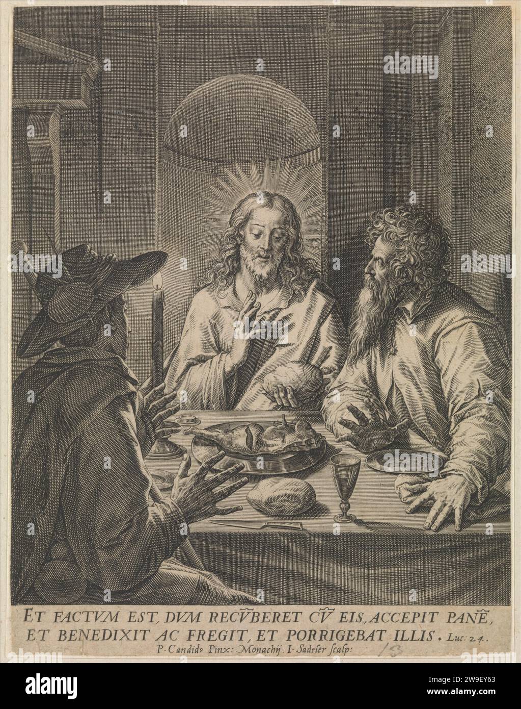 Christ dans Emmaus 1951 de Johann Sadeler I Banque D'Images