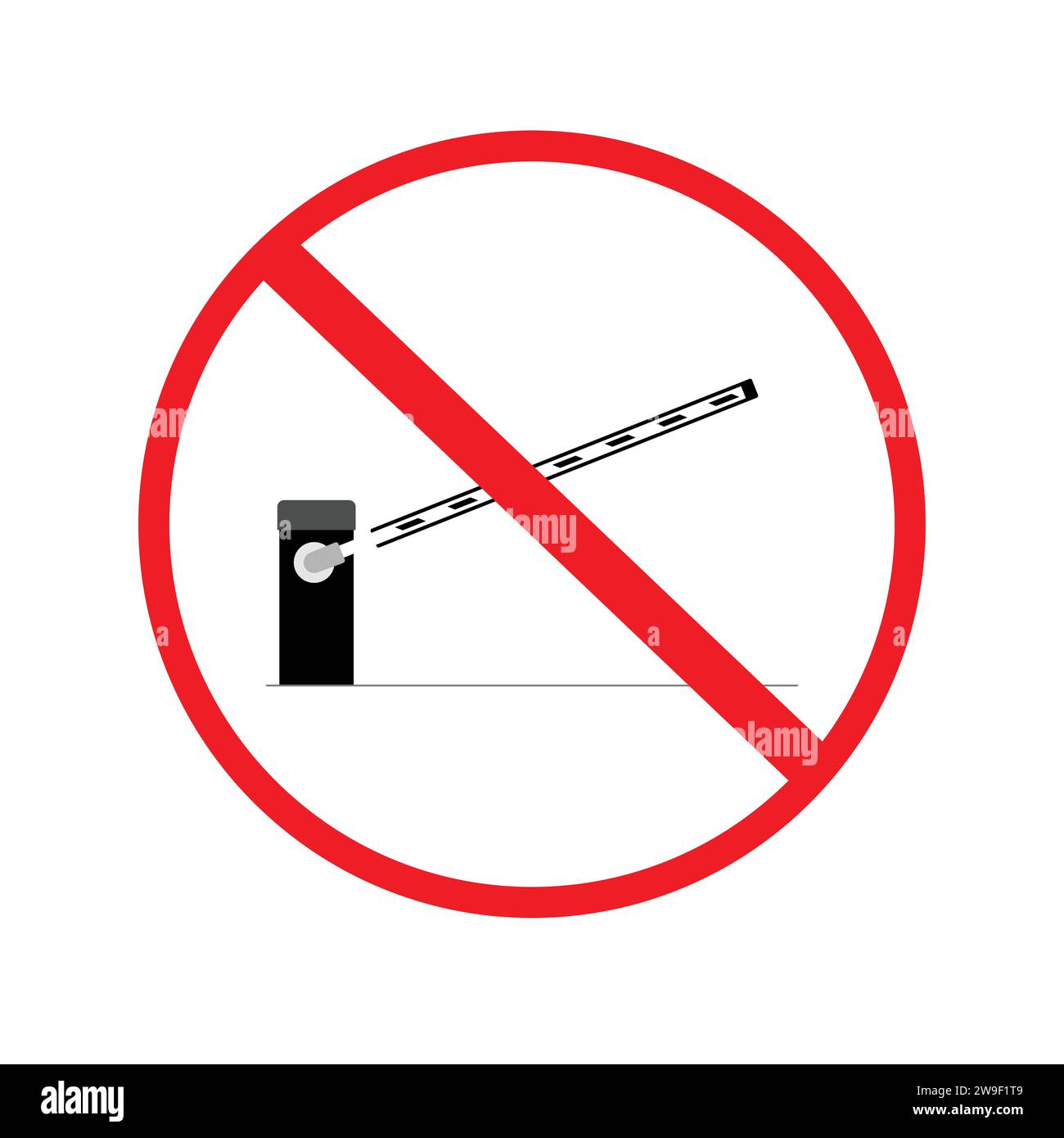 Barrière avec symbole d'interdiction, suppression des barrières concept Illustration de Vecteur