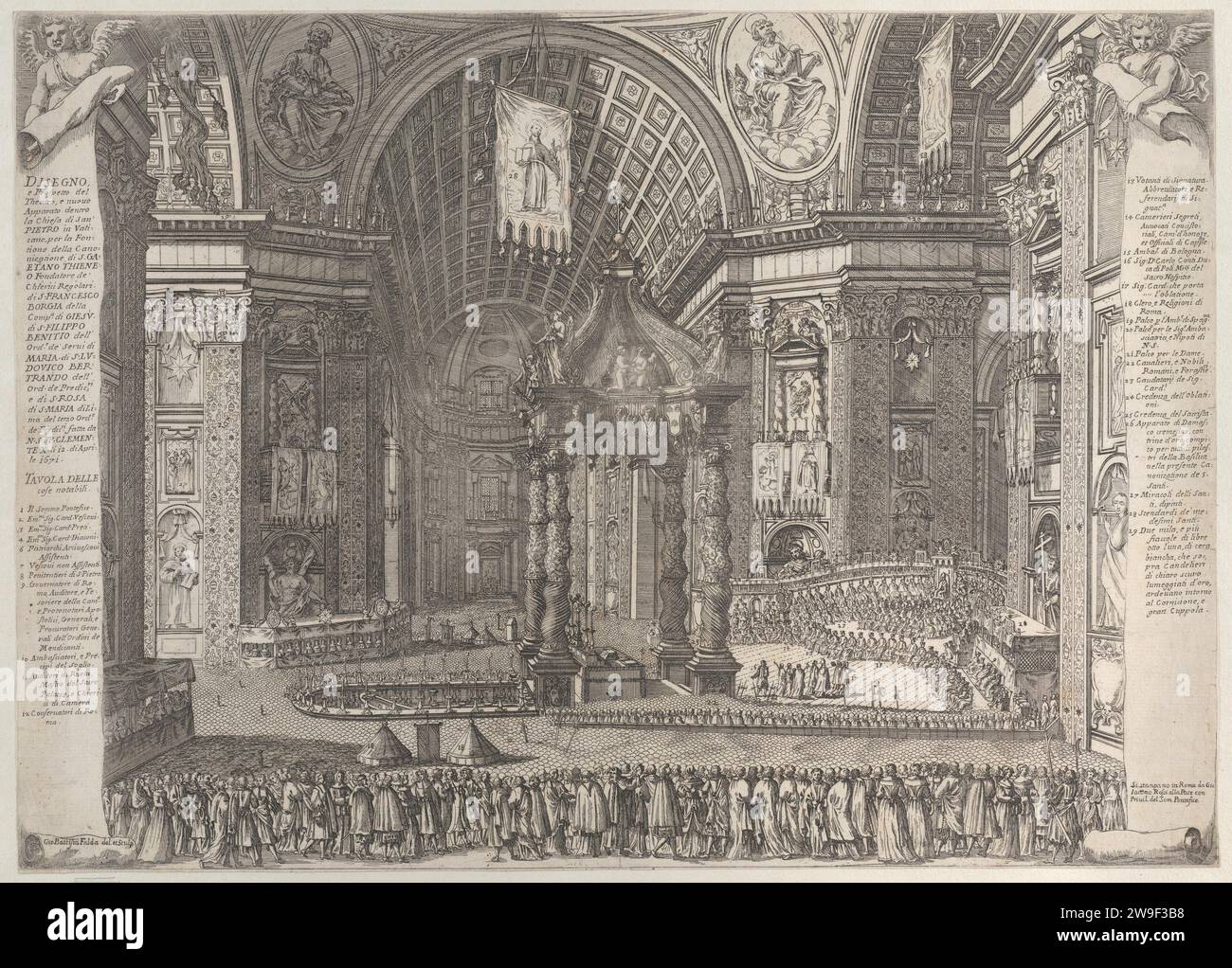 Théâtre dans la basilique Saint-Pierre pour la canonisation de Gaetano Thiene et François Borgia le 12 avril 1671 1951 par Giovanni Battista Falda Banque D'Images