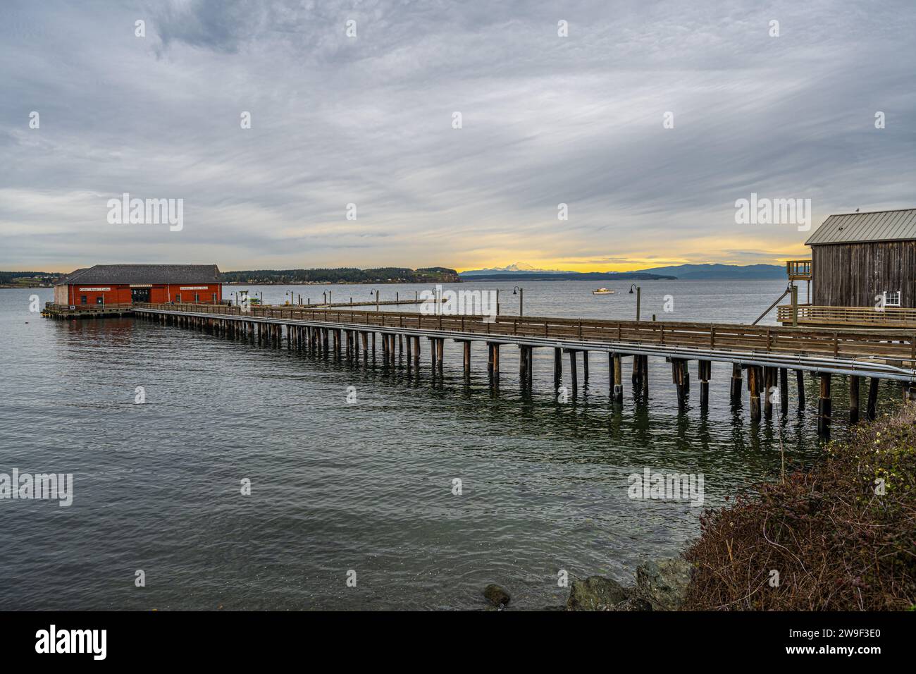 Coupeville Wharf sur Whidbey Island, WA Banque D'Images