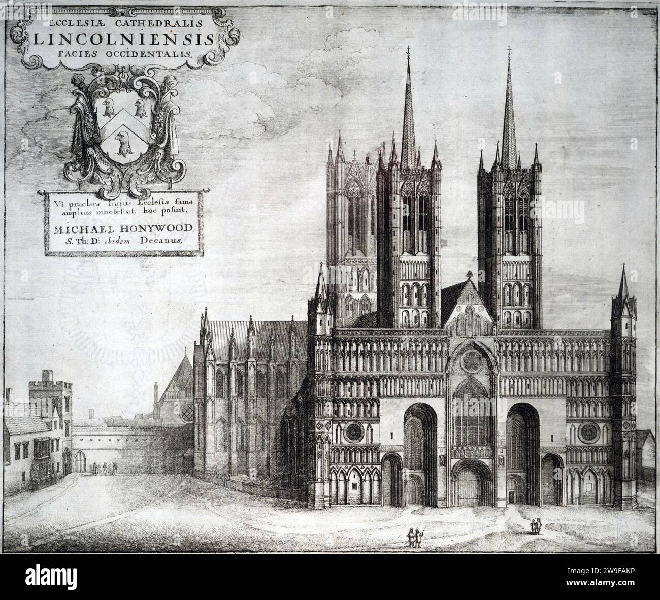 Cathédrale de Lincoln de l'ouest (avant 1677) par Wenceslas Hollar Banque D'Images