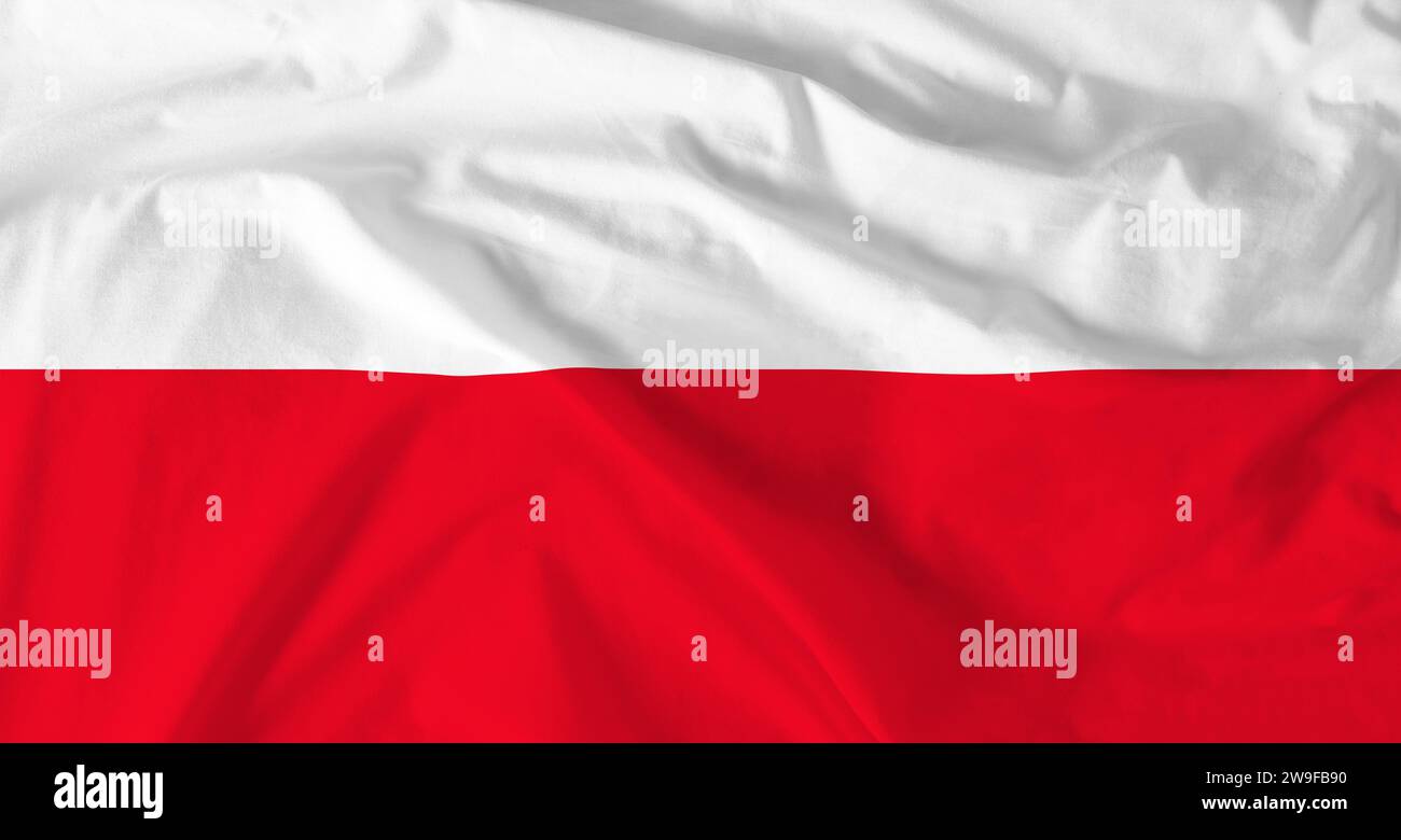 Drapeau de la République de Pologne. Symbole national du pays Banque D'Images