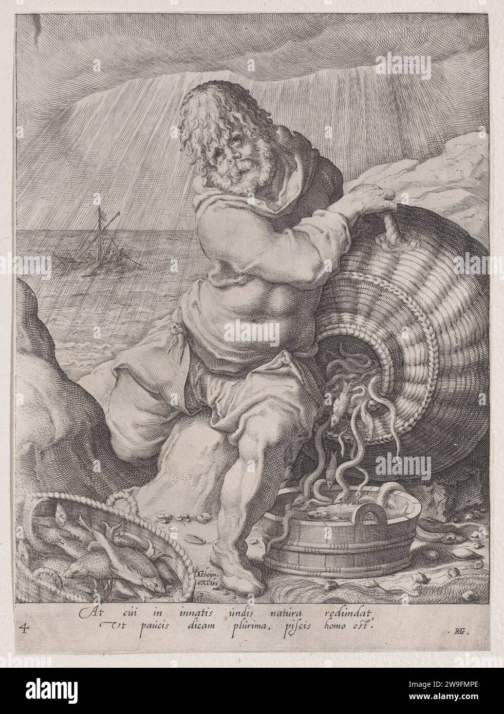 Eau (Phlegmaticus), extrait de 'les quatre tempéraments' 1949 par Jacques de Gheyn II Banque D'Images