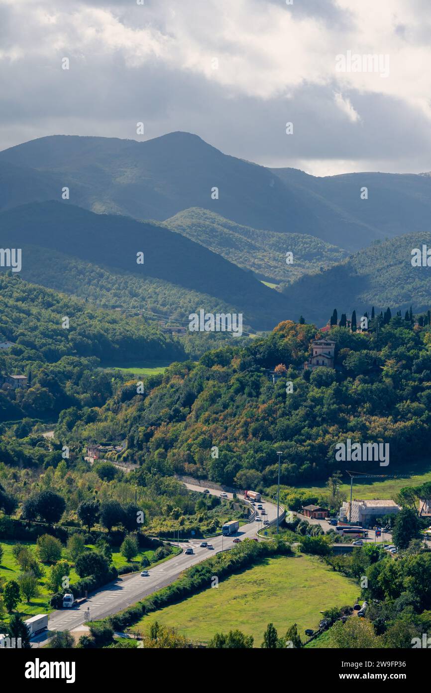 vista dalla Rocca Albornoziana - Spoleto Banque D'Images