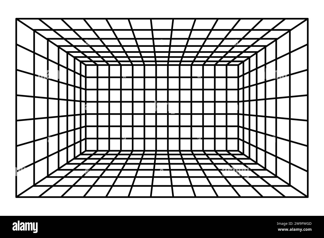 Illustration vectorielle d'arrière-plan de salle de grille de perspective. Illustration de Vecteur