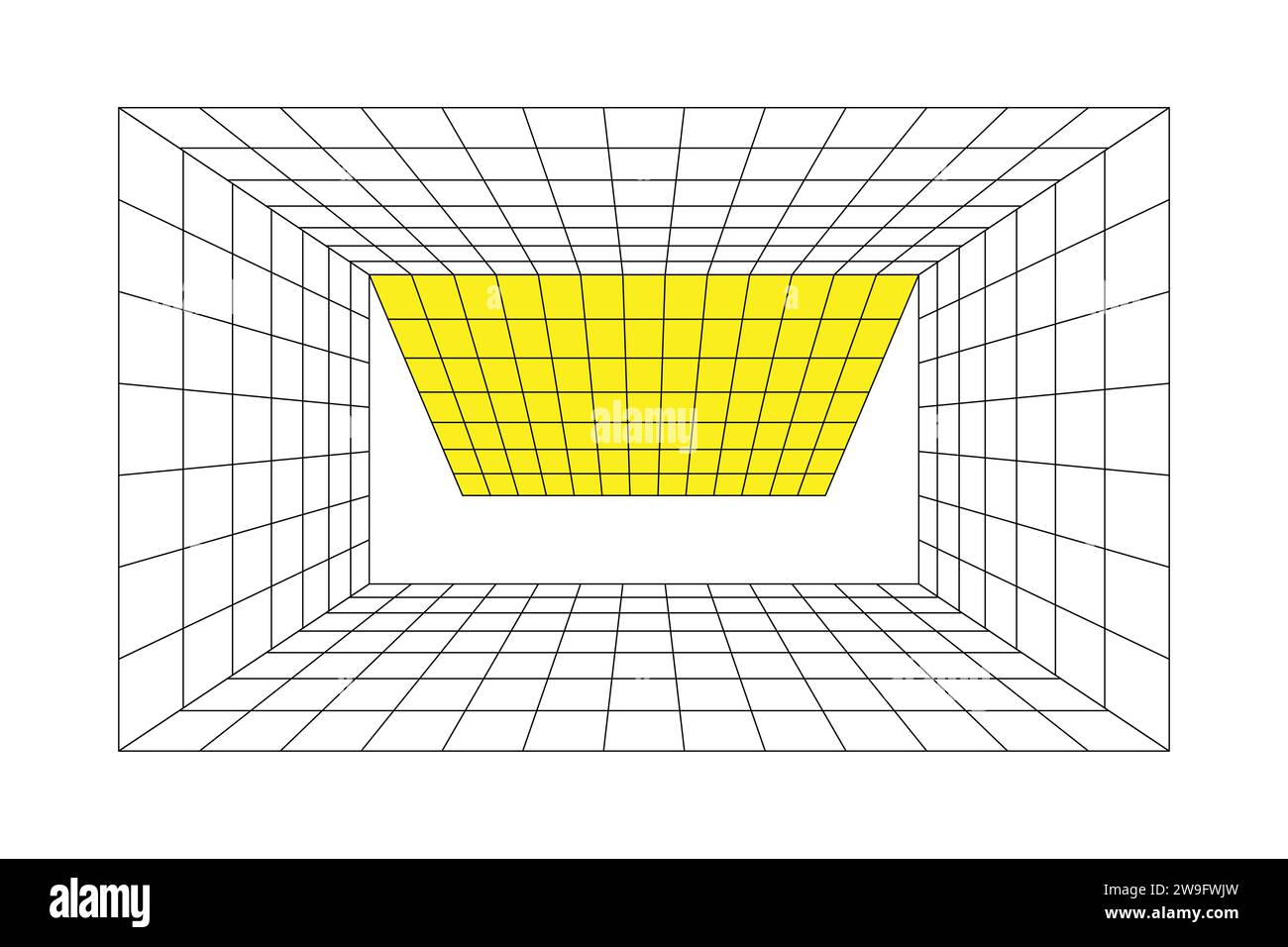 Illustration vectorielle d'arrière-plan de salle de grille de perspective. Illustration de Vecteur