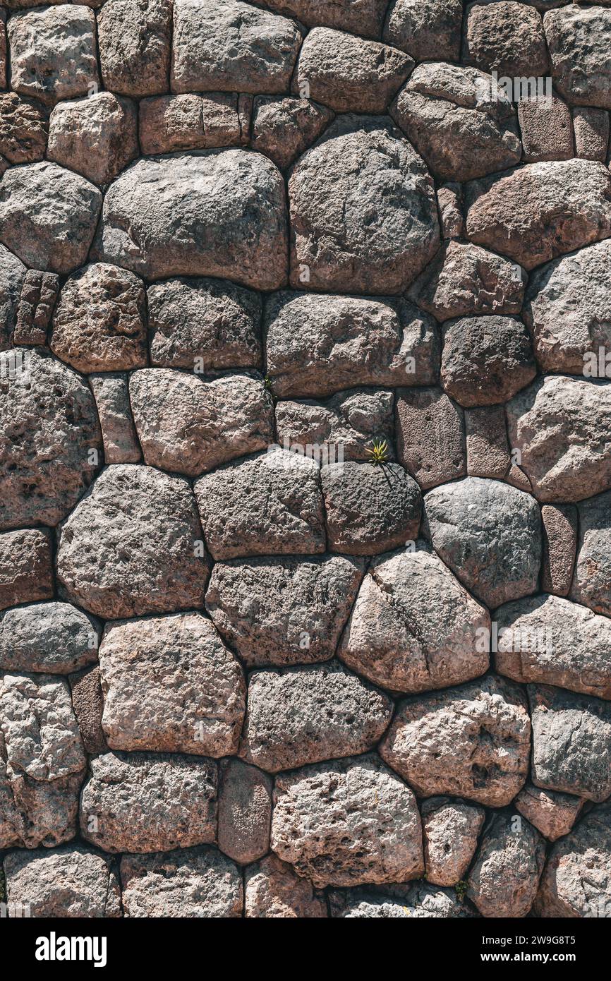 Cusco, Pérou, Centre-ville historique, détails sur les murs de pierre, culture INCA, technique de construction, 2023 Banque D'Images