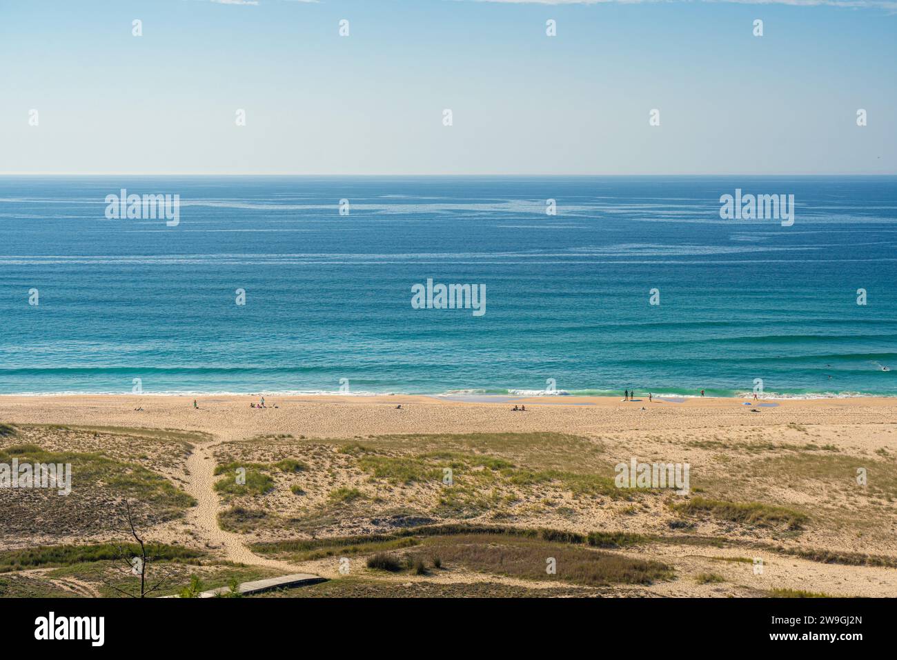Vue panoramique de la plage de Doninos sur la côte de l'océan Atlantique, Ferrol, Galice, Espagne Banque D'Images
